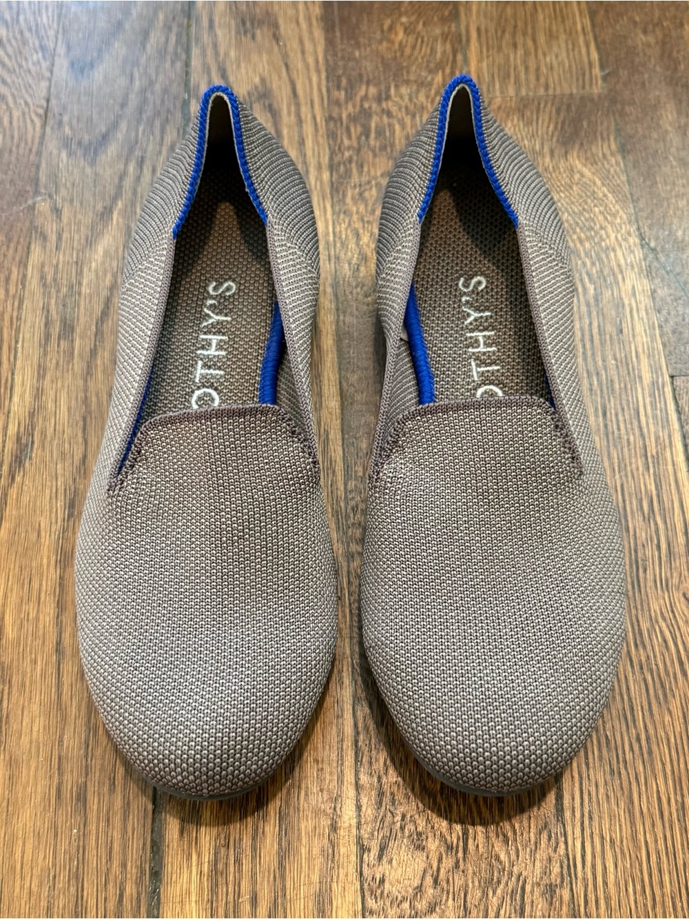 Rothy’s The Loafer Slip on Brown White Flat Sz 5
